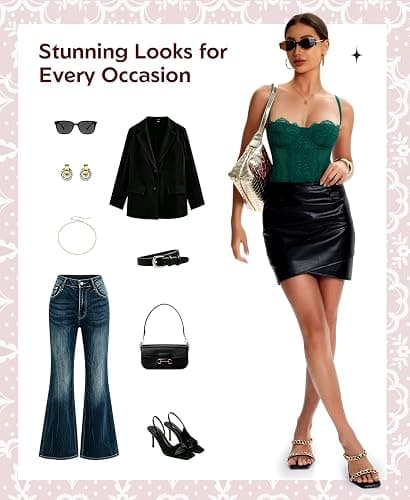 Werkiss Lace Corset Tops for Women Sexy Bustier Top | Adjustable Straps, 3-rows Back Hooks, Soft, Slim Fit, Going Out Top for Party/Concerts/Date Night/Halloween thumbnail 6