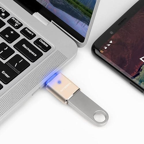 USB C to USB Adapter(2 Pack), USB C Male to USB 3.0 Female Adapter OTG Converter Compatible with MacBook Pro 2019/2018/2017,MacBook Air 2018 and More Type-C Devices, Gold thumbnail 3
