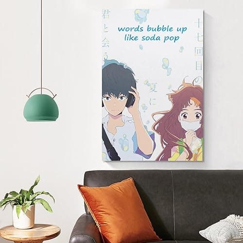 GAUSKY Words Bubble Up Like Soda Pop Anime Poster Canvas Wall Art Posters For Room Aesthetic And Decor Poster For Bedroom Living Room Bathroom Kitchen Office Decor 12x18inch(30x45cm) Unframe-style - 12x18inch(30x45cm) - Unframe-style thumbnail 4