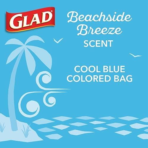 Glad Small Trash Bags 4 Gallon, Febreze Beachside Breeze Garbage Bags, Odor Resistant with Drawstring, 34 Count thumbnail 4