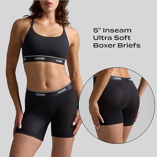 Woxer Boxer Shorts for Women - 5" Baller Boy Shorts Underwear, Soft Modal, Chafe Free - Breathable & Moisture-Wicking thumbnail 3