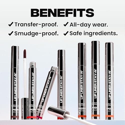 Sacheu Lip Liner STAY-N Peel Off Lip Stain — Long Lasting Waterproof Lip Tint with Hyaluronic Acid & Vitamin E — Transfer Proof Matte Finish, Vegan & Cruelty-Free (HEY-zel) thumbnail 4