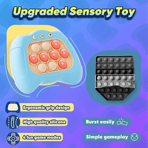 Byserten Handheld Game for Kids 6-12, Sensory Fidget Toys for Kids 8-12, Birthday Gifts for 6 7 8 9 Year Old Boys & Girls & Teens-Blue thumbnail 5