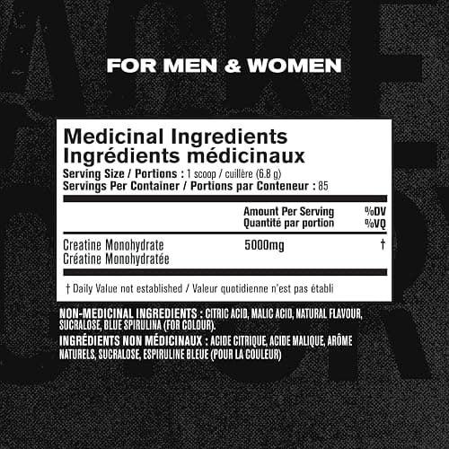 Jacked Factory Creatine Monohydrate Powder 425g - Canadian-Owned Informed Choice Certified Supplement for Increased Muscle Mass*, Improved Strength Power & Performance** - 85 Servings, Blue Raspberry thumbnail 6
