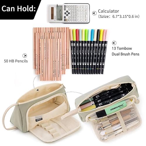 EASTHILL Big Capacity Pencil Case Pouch Pen Case Simple Stationery Bag School College Office Organizer for Teens Girls Adults Student thumbnail 5