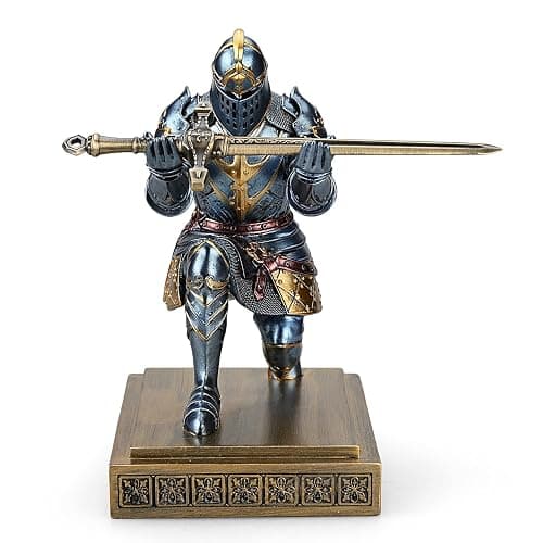 HDMbigmi King's Guard Knight Pen Holder Pen Stand Desk Organizers and Accessories Resin Pencil Holder as Gift for Office and Home (Blue) thumbnail 8