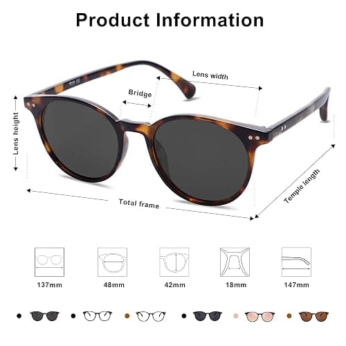 SOJOS Small Round Classic Polarized Sunglasses for Women Men Vintage Style UV400 Lens MAY SJ2113 thumbnail 6