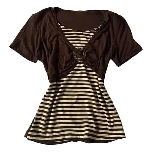 Y2K Grunge Shirts Alt Emo Clothes Cute Whimsical Short Sleeve Top | Vintage Graphic Tees, 2000s Goth Top Aesthetic Tee, Harajuku Grunge Clothes, Music Note Shirt, Streetwear - Image 1