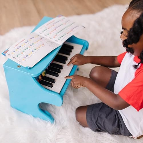 Melissa & Doug Learn-to-Play Piano with 25 Keys and Color-Coded Songbook - Blue thumbnail 2