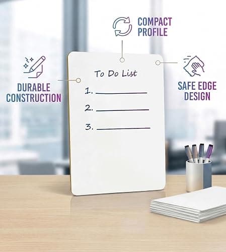 Small White Board 9X12 Dry Erase Mini Lapboard 2 PK Double Sided for Kids | Includes 2 Whiteboards with Blank and Lined Sides, Safe Rounded Edges Ideal for Classroom, Homeschooling, Office thumbnail 5