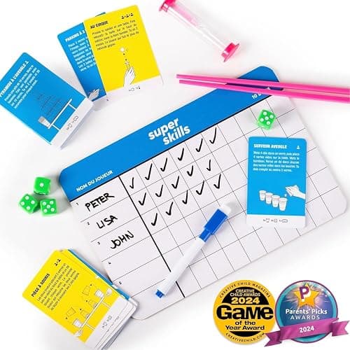 Super Skills - Jeux de Société Adulte, Ado et Enfant - Jeu de Societe 8 Ans Plus - 120 Défis pour Toute la Famille - Jeu de Fête Amusant - Cadeau Garcon 12 Ans & Fille - Version Français thumbnail 7