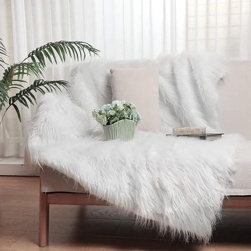 Jexine 16 Pcs Faux Fur Fabric 10 x 10 Inches Fluffy Faux Fur Squares Patches White Fabric Shaggy Cuts for Decoration DIY Crafts Sewing Cushion Chair Cover thumbnail 7