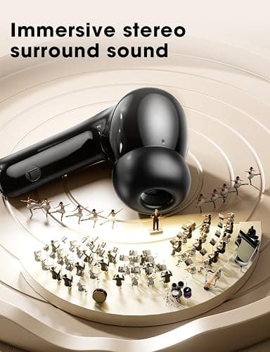 ZZU Wireless Earbuds, Bluetooth Ear Buds with Big Bass Stereo Sound, 48 Hours Playtime, Lightweight in-Ear Fit Earphones, IPX7, Hands-Free Calls with AI for iPhone, Android, Pad, Sports, Workout - Black thumbnail 2