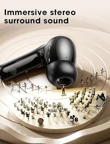 ZZU Wireless Earbuds, Bluetooth Ear Buds with Big Bass Stereo Sound, 48 Hours Playtime, Lightweight in-Ear Fit Earphones, IPX7, Hands-Free Calls with AI for iPhone, Android, Pad, Sports, Workout - Black thumbnail 2