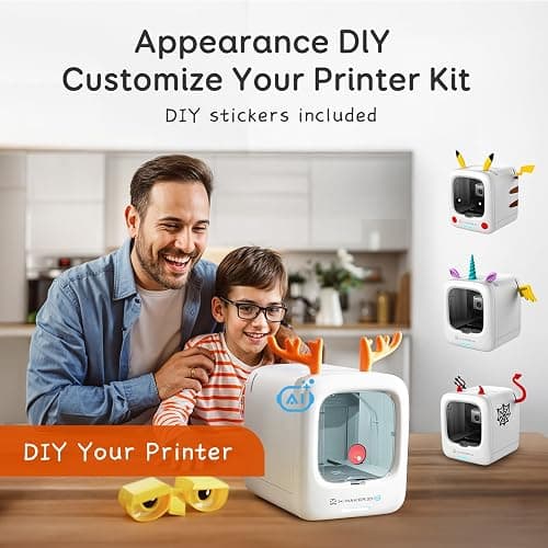 AOSEED AI-Powered 3D Printer for Kids, 3D Printer with 8 PLA Filament Set, AI Design App, Huge Toy Library, Up to 400mm/s Faster Speed, W/ 16+ Mini 3D Design Module, App Control, X-Maker Joy AI+ thumbnail 8