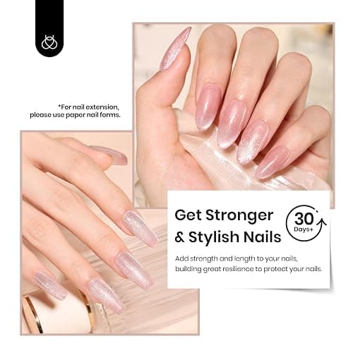 Beetles Builder Gel Kit-Star Cascade 4 Colors 7 in 1 Nail Thickening Strengthening Building Apex with Liner Nail Brush for Beginner DIY Salon at Home,Cat Eye Builder Nail Gel,UV & LED Lamp Needed thumbnail 6