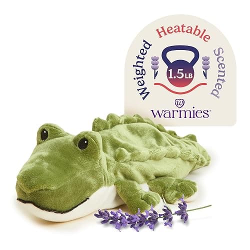warmies Microwavable & Weighted Stuffed Animals, Alligator - Heated Stuffed Animal Plushie for Warmth & Comfort - Cute Soft Plush Toys for Boys, Girls, Babies & Toddlers - Image 1