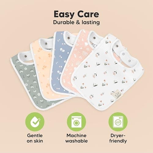 KeaBabies 8-Pack Organic Baby Bibs for Boys, Girls - Super Absorbent Cotton Drool Bibs for Baby Girl & Boy, Teething Toddler, Drooling Newborn, Ultra Soft & Machine Washable (Lunaris) thumbnail 7