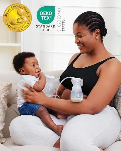 Momcozy Hands Free Pumping Bra, Adjustable Breast-Pumps Holding and Nursing Bra, Pumping & Nursing Bra in One thumbnail 7