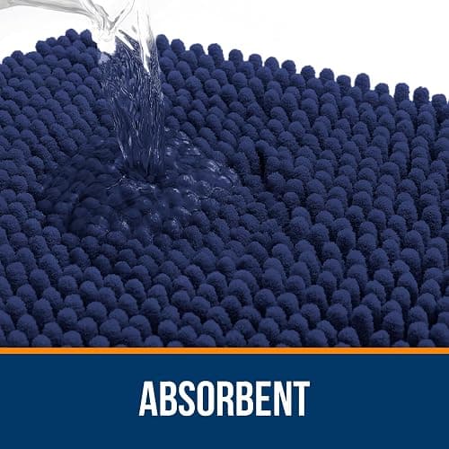 OLANLY Bathroom Rugs 30x20, Extra Soft Absorbent Chenille Bath Rugs, Rubber Backing Quick Dry, Machine Washable Bath Mats for Bathroom Floor, Tub and Shower, Home Decor Accessories, Twilight Sapphire thumbnail 4