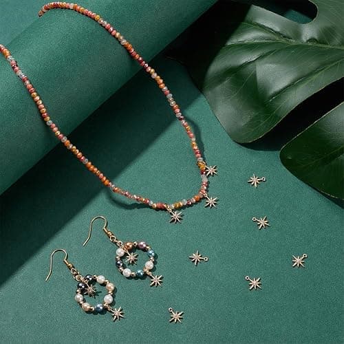 BENECREAT 30Pcs Real 18K Gold/Platinum Plated Clear Cubic Zirconia Pendant, Star Brass Charms Pendant for Bracelet Necklace Jewelry Making thumbnail 5