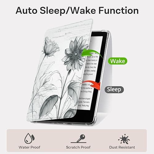 CoBak Magnetic Case for 7" Kindle Paperwhite 12th Gen 2024 and Kindle Colorsoft - Compatible with iPhone MagSafe, for Samsung/Belkin/Anker Wireless Charging Pads, Clear Back Cover, Auto Sleep Wake thumbnail 5