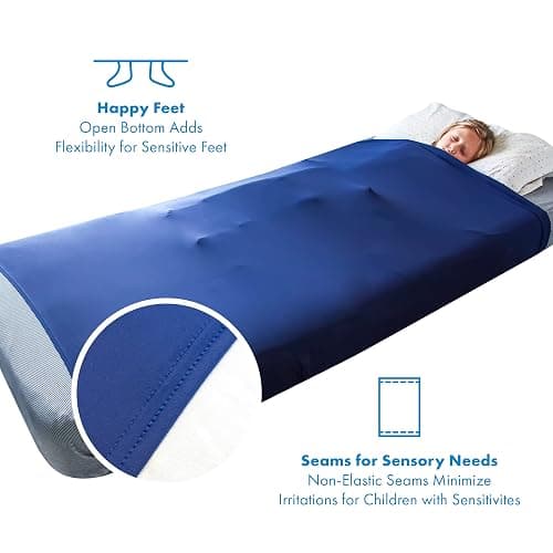 Harkla Compression Sheet for Kids - Full Compression Sheets for All Night Comfort - Breathable and Stretchy, Great for a Calming Sleep Experience - Sensory Bedsheets for Kids - Makes Great Gifts thumbnail 5