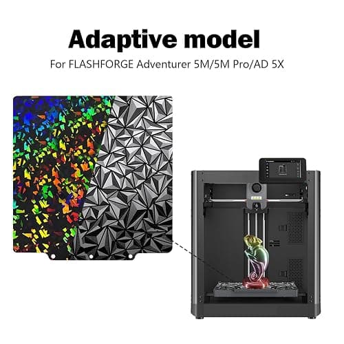 HysiPrui 3D Printer Adventurer 5M Pro AD5X Build Plate Double Sided Smooth Surface H1H and Smooth PEO Sheet for FLASHFORGE Adventurer 5M/AD5X, Flexible Removable Spring Steel Plate Heated Bed Mat thumbnail 6