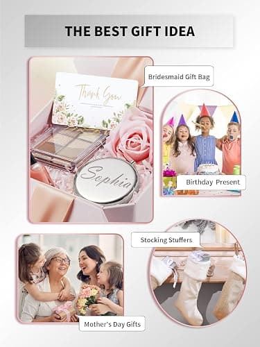 Getinbulk Compact Mirror, 1x/2x Magnification Pocket Mirror, Silver | Compact Mirror for Purse, Metal+Glass, Foldable Double-Sided Mirror, Purse Essentials, Portable, Travel, Quick Touch-ups thumbnail 7