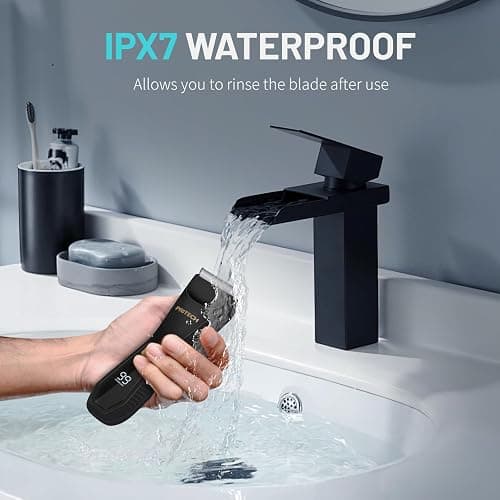 PRITECH Manscape Body Hair Trimmer - Waterproof Pubic Hair Ball Trimmer, Ceramic Blade Shavers Electric Razors for Men with USB-C Charging, Wet/Dry Use, Nick-Free Mens Grooming Kits, Gifts for Men thumbnail 6