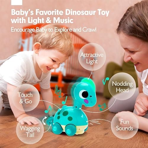 CubicFun Baby Toys 12-18 Months - Touch & Go Musical Light Tummy Time Infant Baby Crawling Toys 12 Months, Toddler Travel Toy for 1 Year Old Boy Christmas Birthday Gifts Stocking Stuffers thumbnail 3