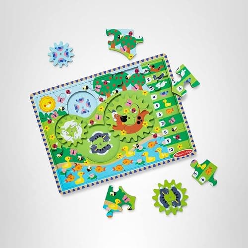 Melissa & Doug Wooden Animal Chase Jigsaw Spinning Gear Puzzle – 24 Pieces Wooden Puzzle for Toddlers and Preschoolers, for Boys and Girls Ages 3+ thumbnail 10