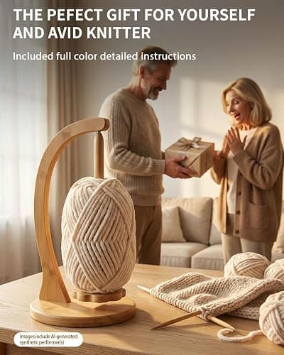 SPEENSUN Magnetic Yarn Holder for Crocheting, Large Size, Natural | Holds 1.1 lbs, Fits Most Yarns, Smooth Spinning, Prevents Tangling, Premium Bamboo, Knitting & Crochet Accessory thumbnail 6
