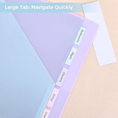 SKYDUE Binder Dividers with Two Pockets, 2Sets, 5 Tabs Dividers for 3 Ring Binder, Plastic Binder Dividers with Tabs for School, Office, and Home Organization thumbnail 6