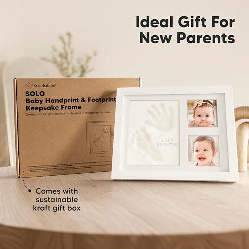 Baby Hand and Footprint Kit - Quick Dry Clay Baby Footprint Kit, Newborn Keepsake, Nursery Picture Frame for Boys, Girls, Personalized Gifts for Shower & Registry, New Mom Gift (Alpine White) thumbnail 8