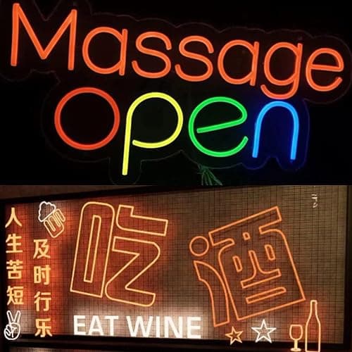 Custom Neon Signs,Personalized Neon Signs for wall decor, large Custom Led Neon Sign Business Logo for Bedroom Birthday Wedding Party Bar Home Decor (Optional 3 Lines 10" to 60") thumbnail 6