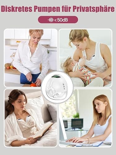 Lulia Tire Lait Electrique Main Libre avec 4 Modes, 9 Niveaux, Forte Aspiration de 350mmHg, Sans BPA, Portable Tire-lait avec Bride de 17/19/21/24 mm (2 Paquets, Blanc) thumbnail 8