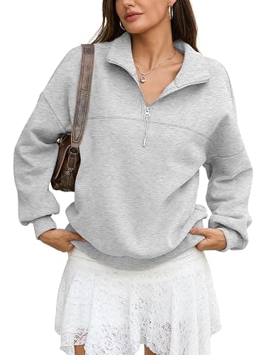 EasyGala Womens Oversized Quarter Zip Sweatshirts Fleece Half Zipper Pullover Tops Fall Fashion Outfits Clothes 2026 - Image 1