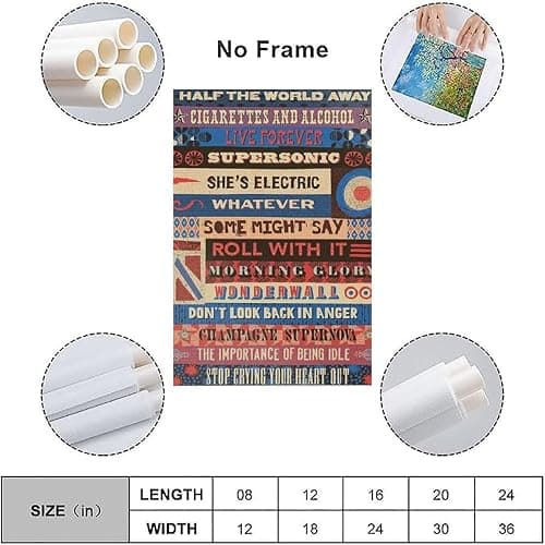 Oasis Music Nightclub Style Poster Poster Wall Art Decorative Painting Bedroom Painting Posters 08x12inch(20x30cm) Unframe-style thumbnail 3