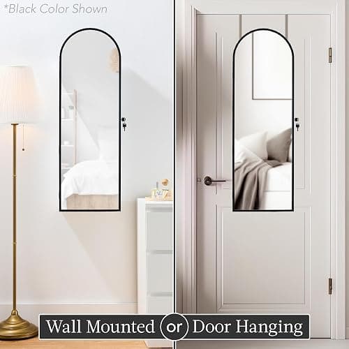 Best Choice Products Arch Mirror Jewelry Cabinet, Jewelry Storage Organizer, Armoire, Lockable Wall or Door Mountable, Full-Length Mirror - Silver thumbnail 7