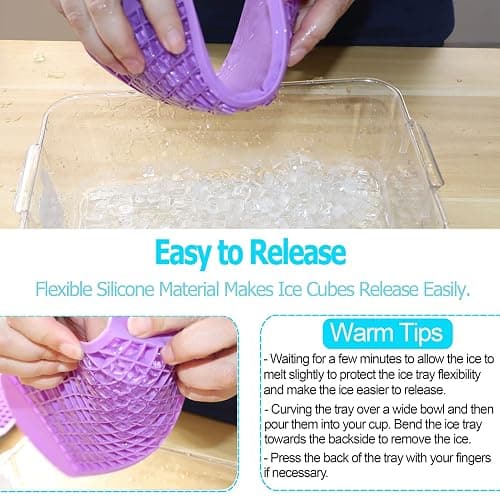 Silicone Mini Ice Cube Trays 2 Pack, 160 Small Ice Cube Molds Easy Release Crushed Ice Cube for Chilling Whiskey Cocktail, BPA Free Flexible Stackable and Durable Soft Mold Storage Containers thumbnail 4