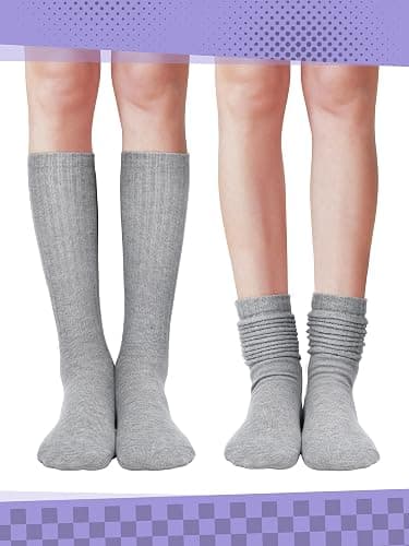 Fourluoo 12 Pairs Women Slouch Socks Bulk Cotton Scrunch Stacked Boot Socks for Women Girls thumbnail 5