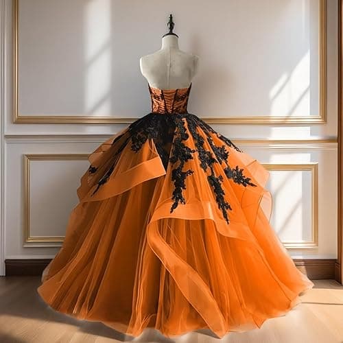 Mouccy Gothic Victorian Tulle Wedding Dresses for Bride Black Lace Bridal Gowns Puffy Strapless Wedding Gown with Cape - Pink - 0 thumbnail 2