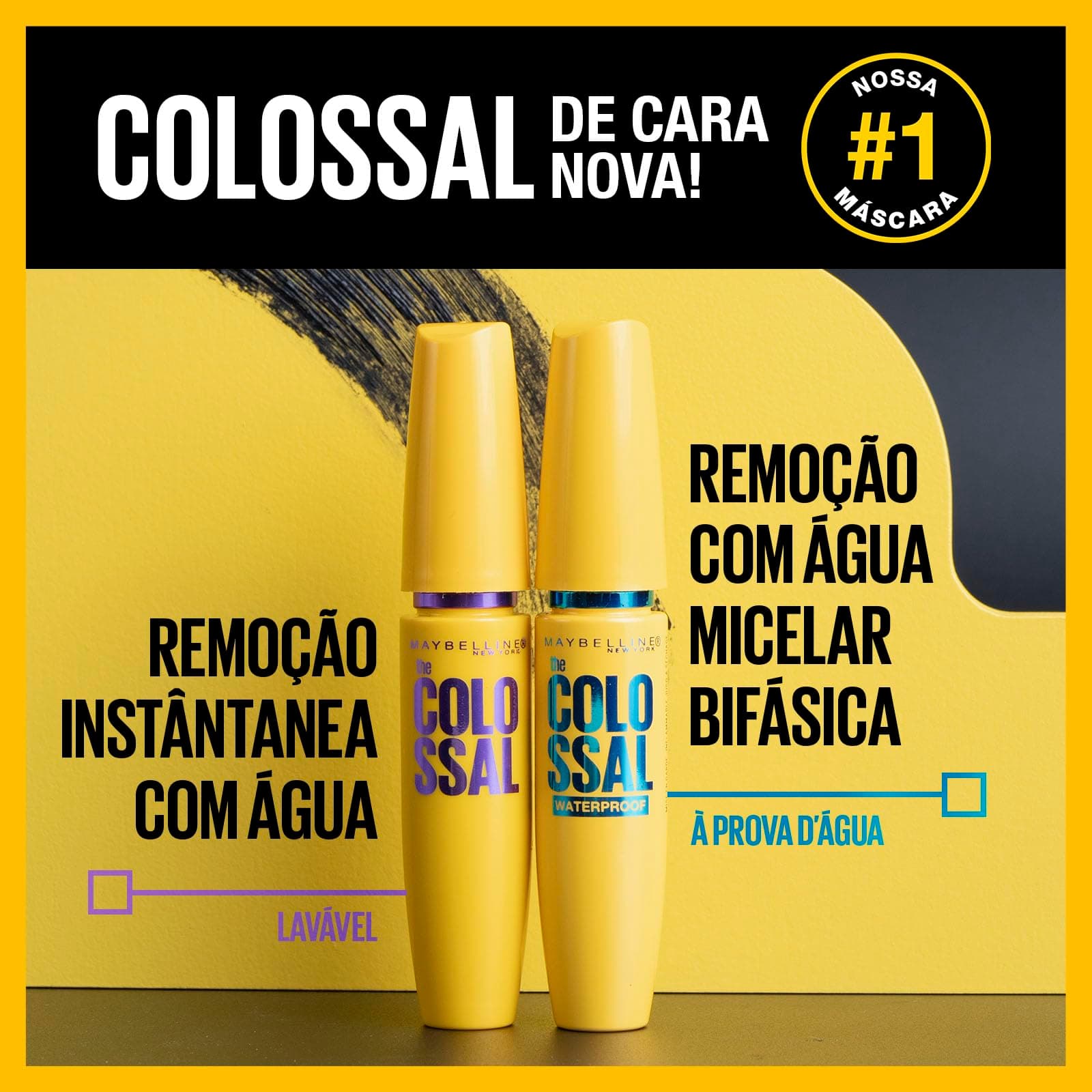 Maybelline NY The Colossal Volum' Express, Máscara de Cílios À Prova d'Água, 9x mais Volume por até 24h, Fórmula de Colágeno e Definição Intensa, Não Empelota, Cor Preto, 8ml thumbnail 7