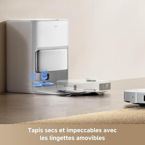MOVA P50 Pro Ultra Robot aspirateur avec lingette adaptative, puissance d'aspiration de 19 000 Pa avec brosse anti-enchevêtrement, nettoyage automatique de la lingette et de la plaque de lavage à 75°C thumbnail 5