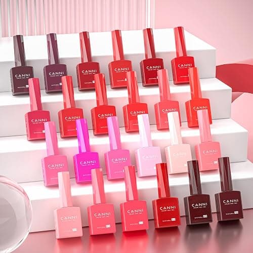 CANNI 30Pcs 9ML Hema-free Gel Nail Polish Set,Dark Red Hot Pink Purple Brown Burgundy Red Jelly Gel Polish Kit Soak Off LED Nail Polish Set Nail Art Starter Manicure Salon DIY at Home thumbnail 7