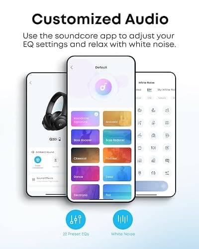 Soundcore by Anker Q20i Hybrid Active Noise Cancelling Headphones, Pink | Over-Ear, Bluetooth, 40H ANC Playtime, Hi-Res Audio, Big Bass, Transparency Mode, Customize via App, Travel, Home, Office thumbnail 4