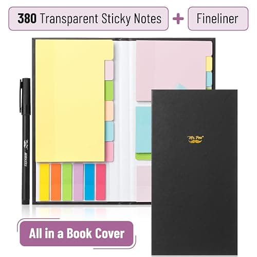 Mr. Pen- Sticky Note Set, 380 Pack, Pastel Colors, Transparent Sticky Notes Tabs, Divider, Christmas Gift thumbnail 3
