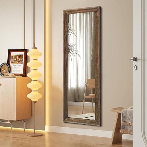 AAZZKANG Hanging Mirror Full Length Retro Large Wooden Framed Full Body Mirrors 47"x16" for Bedroom Living Room Bathroom Wall Mounted Vertically or Horizontally thumbnail 5