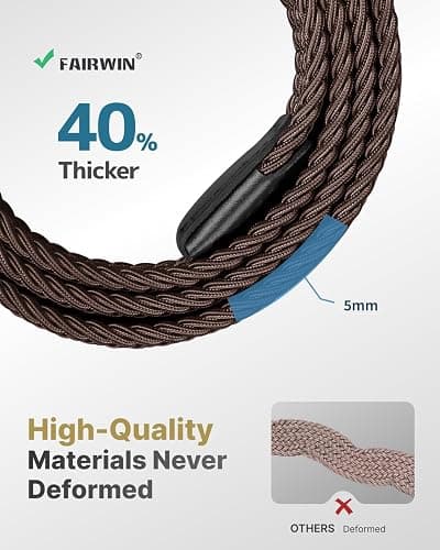 FAIRWIN Men's Golf Belt, Stretch Braided Elastic Woven Casual Jeans Belts 1 3/8" Nylon Web Work Belts for Men thumbnail 4
